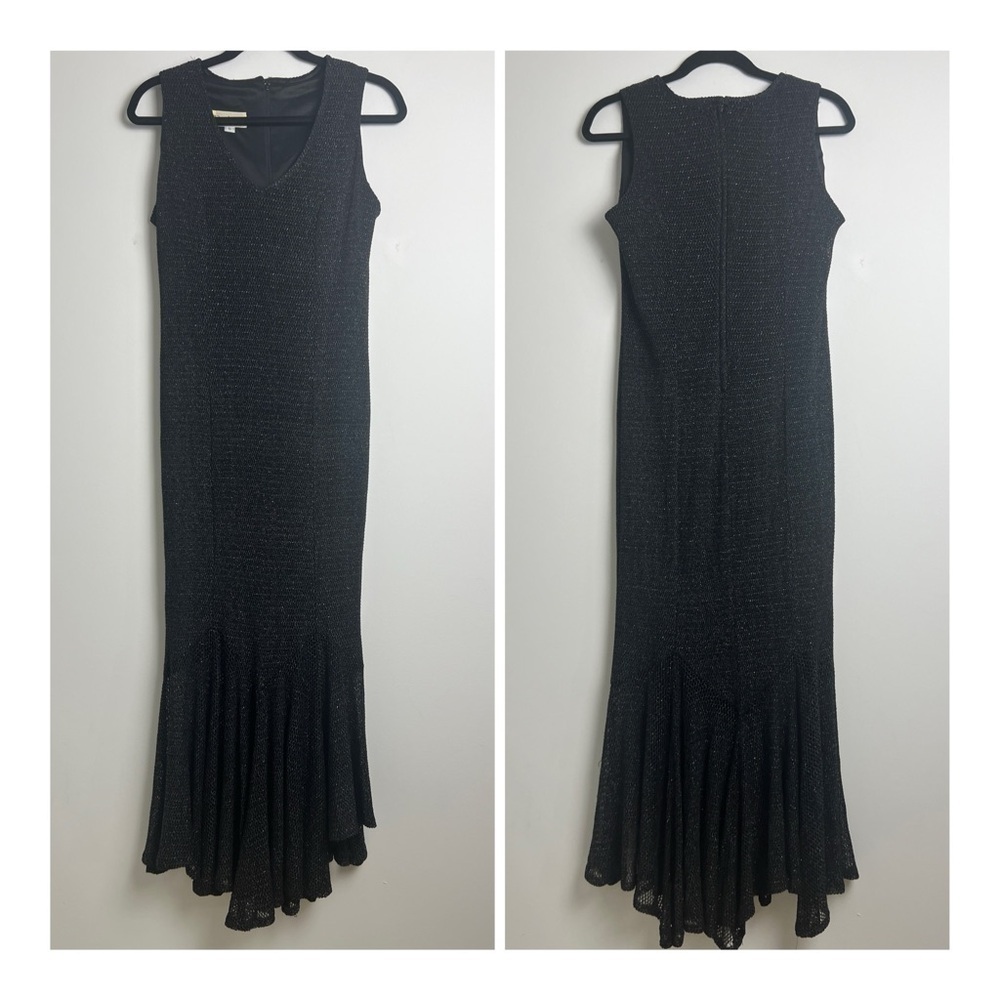 Vintage Damianau Black Mermaid Bodycon Formal Open Knit Whimsigoth ‎ Dress Sz S
